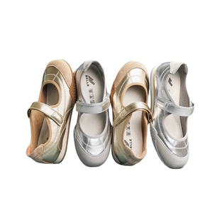 百丽女鞋子复古运动银色玛丽珍鞋2025春季新款浅口单鞋3QS07AQ5