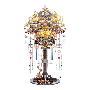 艺模凤舞华冠3D立体拼图金属国风拼装模型diy手工闺蜜结婚礼物