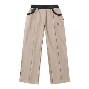 MISHKA大眼球美式复古潮牌纯棉中灰色宽松休闲运动直筒卫裤