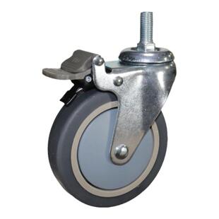 医疗中型4寸5寸6寸M16丝杆2428插杆医用床担架车橡胶静音万向轮子