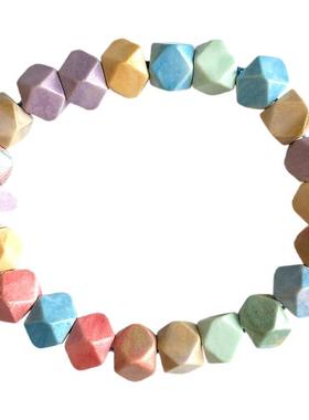 天然水晶全彩色刻面彩虹石手串