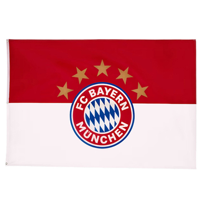 进口拜仁周边旗帜红白色3孔挂旗吊旗1.8x1.2m官方正品28325品德居