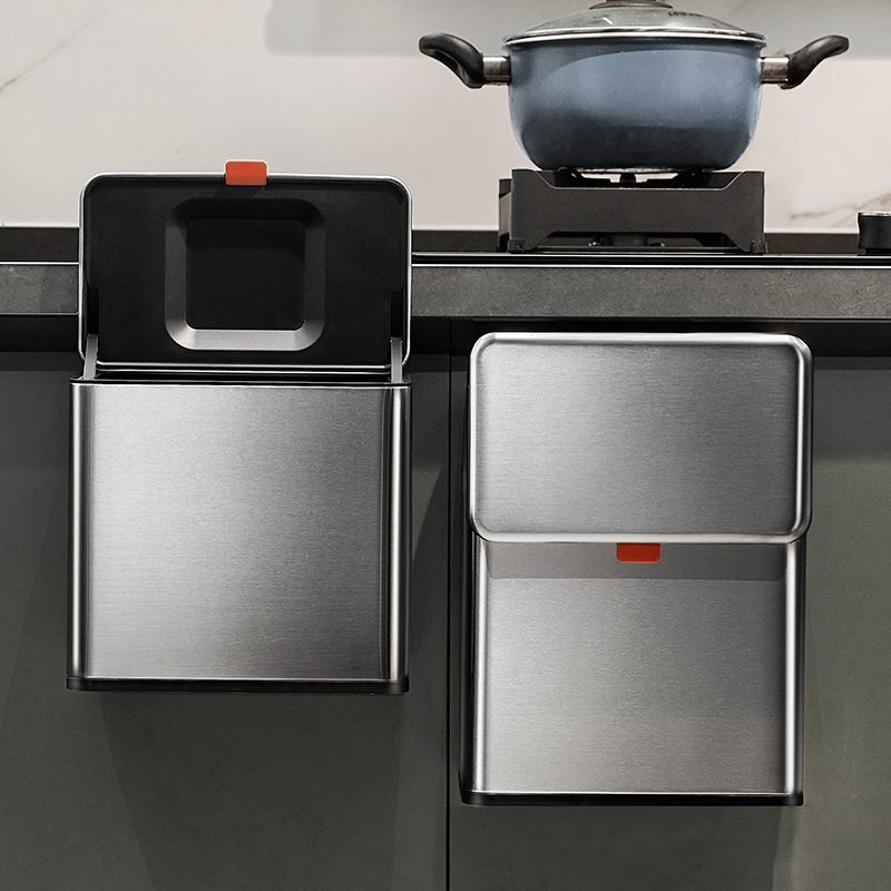 天地鱼厨房桌面收纳桶挂折叠不锈钢式壁挂式垃圾桶余卫生间厨家用
