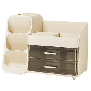 抽屉式桌面文具收纳盒学生儿童书桌置物架办公室大容量斜插式笔筒