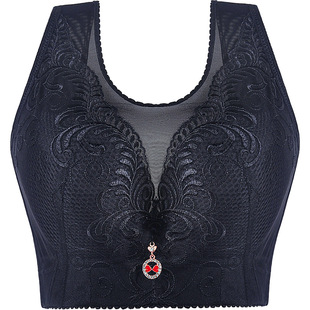 全罩杯无钢圈大码胖MM薄杯款200斤黑大杯内衣调整型收副乳CDE文胸