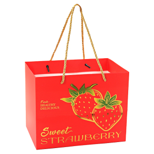 草莓包装盒烫金高档奶油丹东草莓手提礼盒红颜草莓打包盒水果盒