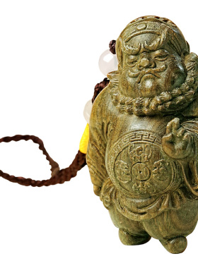 宫里上新钟馗绿檀木文玩手把件