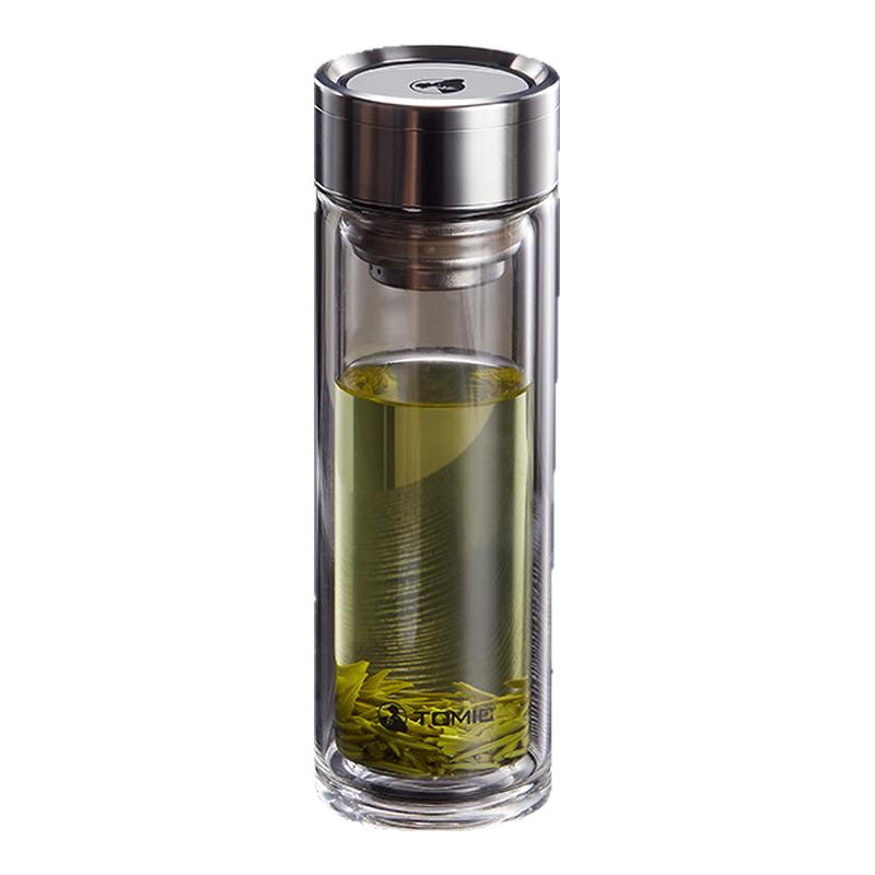 特美刻双层玻璃杯茶水分离泡茶杯男女便携车载水杯400ml