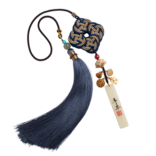 新中式和田玉石平安牌定制刻字高档汽车挂件吊饰男士车载饰品挂饰