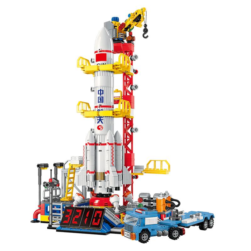 森宝积木航天火箭发射中心儿童益智拼装玩具积木模型男孩生日礼物