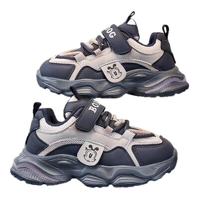 巴布豆女童鞋子儿童网面运动鞋