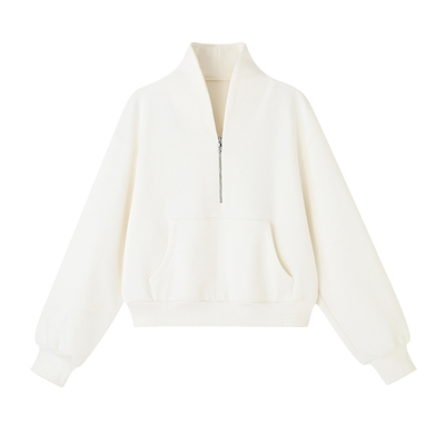 新中式禅意领上衣半拉链廓形卫衣