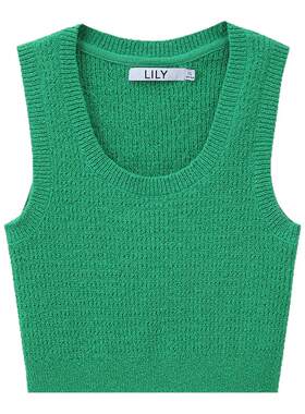 【商场同款】LILY春新款女装时尚减龄运动复古针织吊带背心女