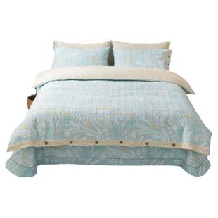 新款加厚斜纹纯棉床盖四件套全棉简约风冬季款4件套绗缝床笠铺盖