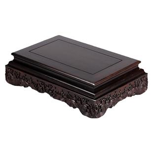 黑檀长方正方水浪底座花瓶盆景佛像摆件玉石奇石头大承重实木托架