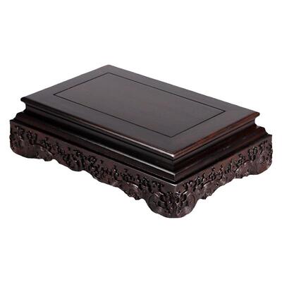 正方花瓶盆景佛像玉石承重黑檀