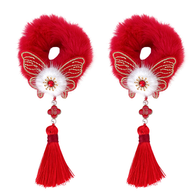 新年儿童毛绒发圈2026马年发绳