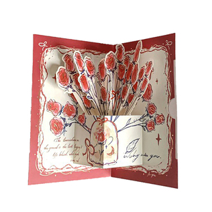 玫瑰生日贺卡教师节送老师3d立体高级信封创意花束祝福精美仪式感