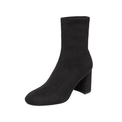思加图黑色显瘦时装靴瘦瘦靴