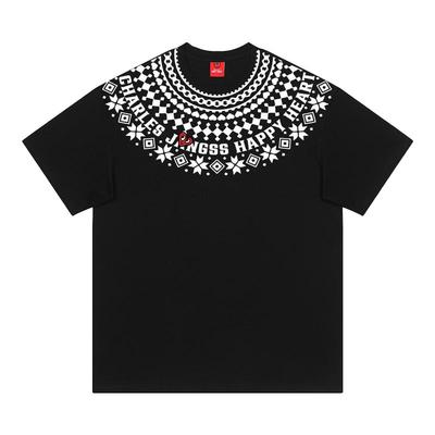 查尔斯桃心费尔岛民族风短袖t恤