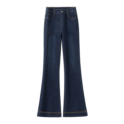 高腰微喇牛仔裤女冬季2025新款窄版喇叭裤显瘦马蹄裤显腿长阔腿裤