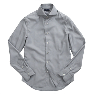 艾比路秋冬复古雅痞绅士NAPOLI温莎领高支精梳棉长袖男白衬衫