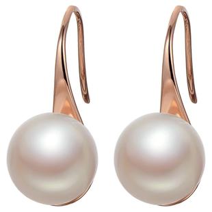 京润淑媛18K金海水珍珠耳钉akoya海水珍珠耳环正圆强光泽珠宝D