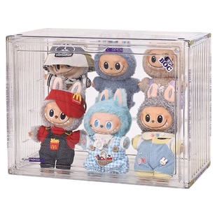 labubu挂件展示盒适用光织园搪胶娃兔闪闪泡泡玛特盲盒收纳展示架