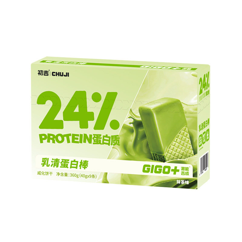 初吉乳清蛋白棒代餐饱腹能量威化饼干可可味莓果味健身营养零食品