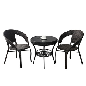 阳台小桌椅户外桌椅庭院阳台茶桌椅组合腾椅藤编椅室外休闲靠背椅