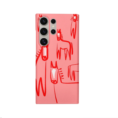 绯色马语高级感适用三星S25ultra手机壳s24/s23/s22note20ultra半包硬壳韩国涂层菲林个性创意新款