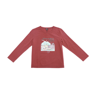 Gitti/吉蒂印花刺绣圆领T恤女棉莫代尔显瘦大码针织上衣G255527