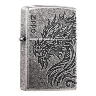 Zippo打火机龙行大运官方正版古银深雕复古做旧煤油防风男生礼物