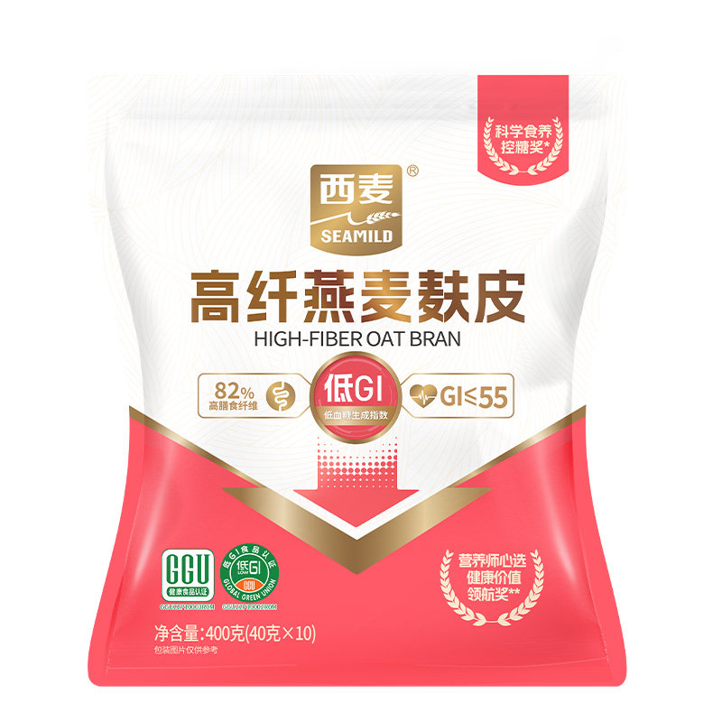 西麦燕麦麸皮高蛋白质无添加蔗糖代餐懒人健身速食低gi营养早餐