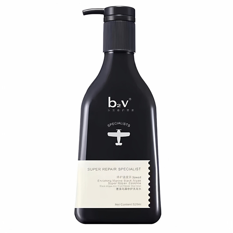 B2V洗发水墨藻丝滑修驯服毛躁护烫染受损蓬松顺滑750ml装正品可查