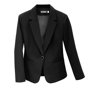 职业西装女士两件套装掐腰外套西服酒店正装黑色面试修身硬挺展会