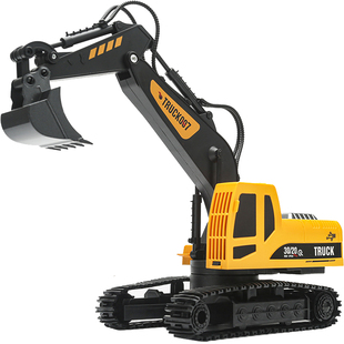 2025新款大号合金电动遥控挖掘机男孩玩具车儿童挖土机大马力3岁