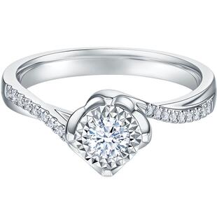 DRBELIEVE浪漫款求婚结婚钻戒克拉钻石戒指女戒白18K金J10047