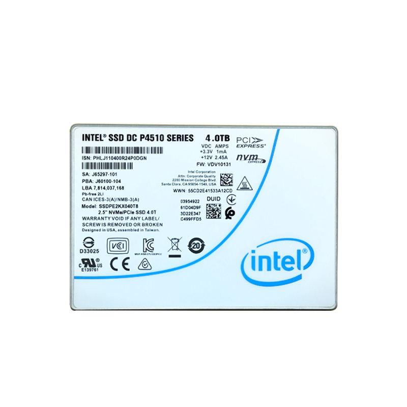 Intel/英特尔 P4510 4T 2T U.2 NVME企业服务器固态硬盘SSD P4500