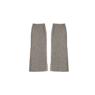 秋冬混羊毛针织高弹保暖开叉腿套