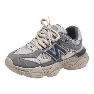 儿童运动鞋2025秋冬季新款女童加绒二棉n字鞋男童鞋子老爹鞋韩版