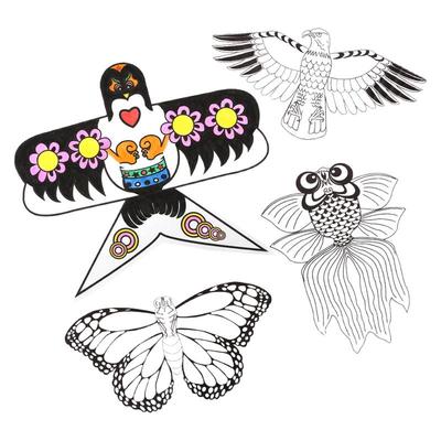 diy风筝儿童手工涂色空白填色