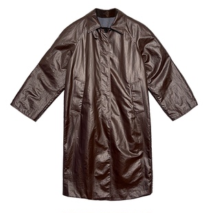 S-RUN时润贝而风衣外套中长款复古油蜡风涂层工艺轻薄