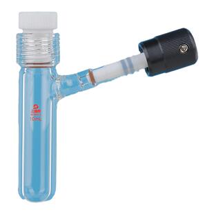 三爱思 螺口反应瓶F63 耐压瓶高真空阀门溶液存储瓶 具刻度四氟盖螺纹密封高硼硅玻璃 物理化学实验室器材