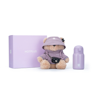 HOTPLUS卫衣小熊保温杯女可爱水情侣学生壶可爱网红带吸管高颜值