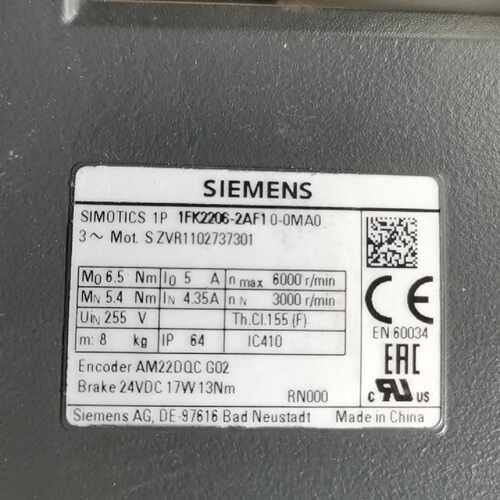 询价SIMOTICS伺服电机 1FK2206-2AF10-
