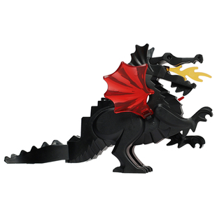 中古世纪黑飞龙骑武士第三方积木人仔火恐龙动物坐骑拼装玩具手办