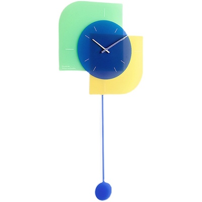 Decorative clocks 简约现代设计款撞色挂钟壁挂时钟ins风客餐厅