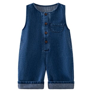 婴儿牛仔背带裤外出宝宝春秋新款裤子男童女宝洋气牛仔裤童装儿童