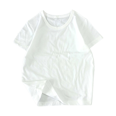 纯棉短袖亲子白印logo手绘T恤衫